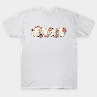 Cute Ghost, Floral Ghost, Halloween Ghost, Spooky Season, Womens Halloween, Halloween Party T-Shirt